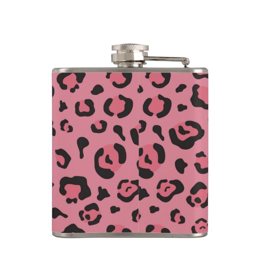 Illustratie van het roze leopard-dier heupfles (Achterkant)