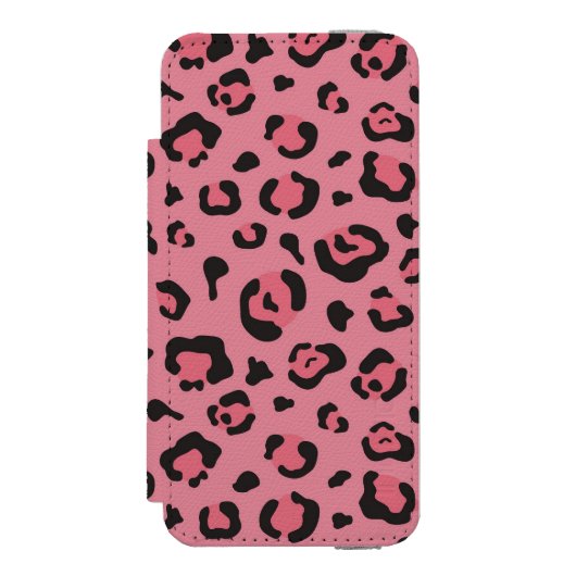 Illustratie van het roze leopard-dier incipio iPhone portemonnee hoesje (Voorkant Agenda)