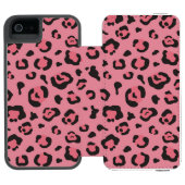 Illustratie van het roze leopard-dier incipio iPhone portemonnee hoesje (Agenda Open)