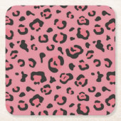 Illustratie van het roze leopard-dier kartonnen onderzetters (Voorkant)