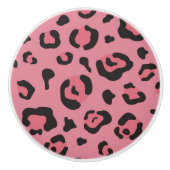 Illustratie van het roze leopard-dier keramische knop (Voorkant)