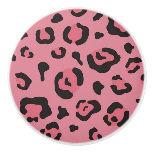 Illustratie van het roze leopard-dier keramische knop (Voorkant)