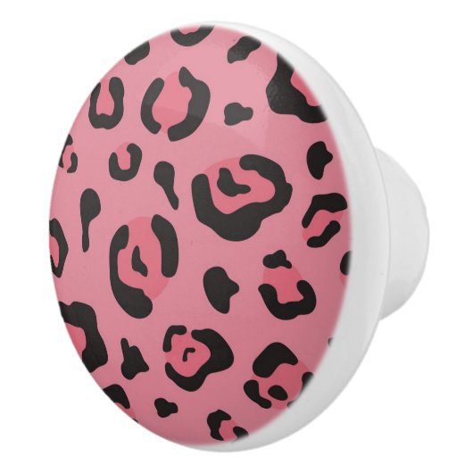 Illustratie van het roze leopard-dier keramische knop (Rechts)