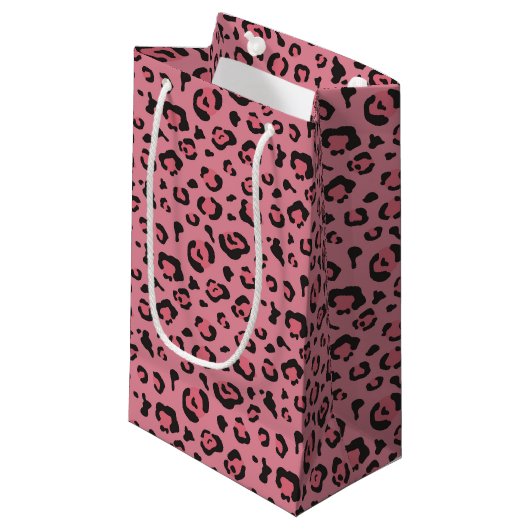 Illustratie van het roze leopard-dier klein cadeauzakje (Voorkant Gekanteld)