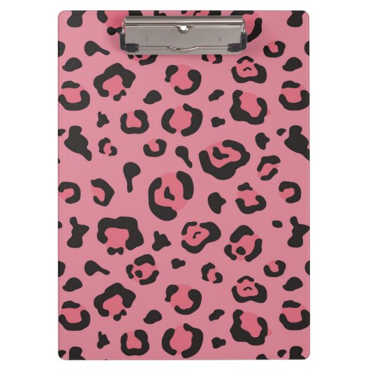 Illustratie van het roze leopard-dier klembord (Voorkant)