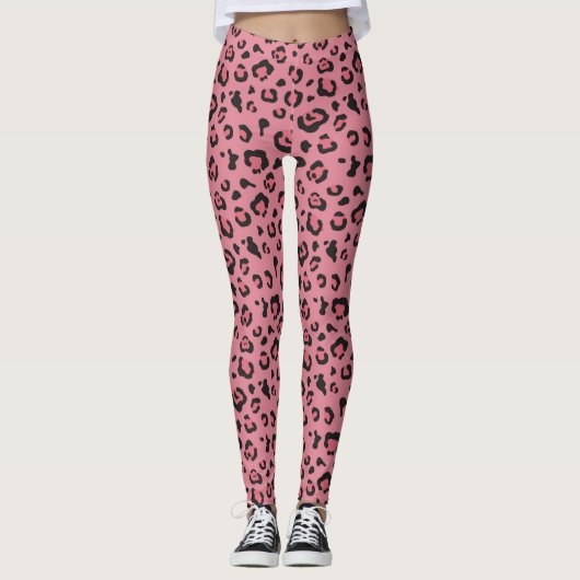 Illustratie van het roze leopard-dier leggings (Voorkant)