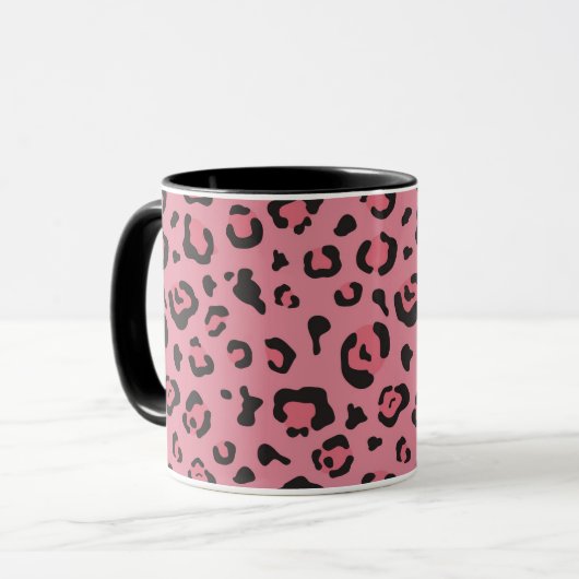 Illustratie van het roze leopard-dier mok (Voorkant links)