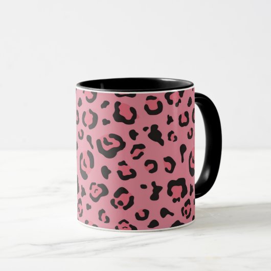 Illustratie van het roze leopard-dier mok (Voorkant rechts)