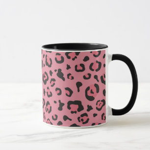 Illustratie van het roze leopard-dier mok