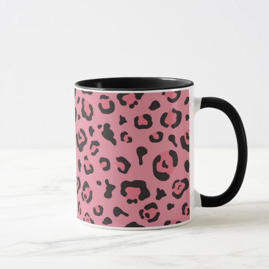 Illustratie van het roze leopard-dier mok (Rechts)