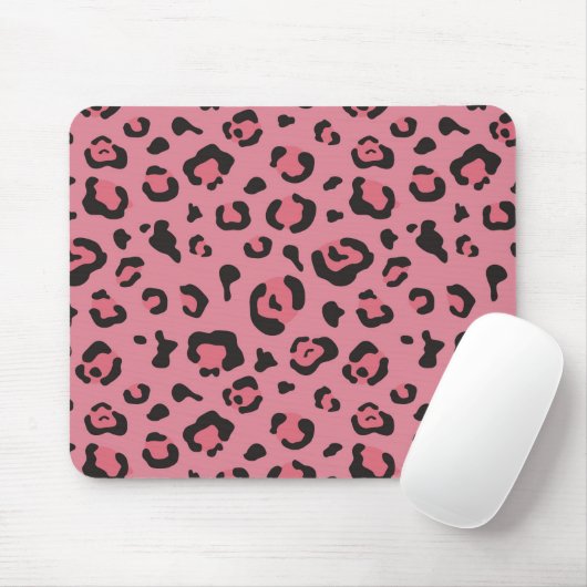 Illustratie van het roze leopard-dier muismat (Met muis)