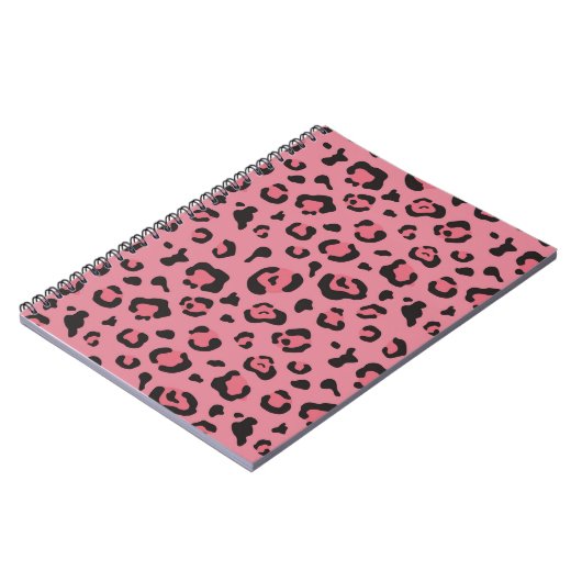 Illustratie van het roze leopard-dier notitieboek (Linkerzijde)