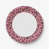 Illustratie van het roze leopard-dier papieren bordje (Voorkant)