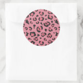 Illustratie van het roze leopard-dier ronde sticker (Tas)