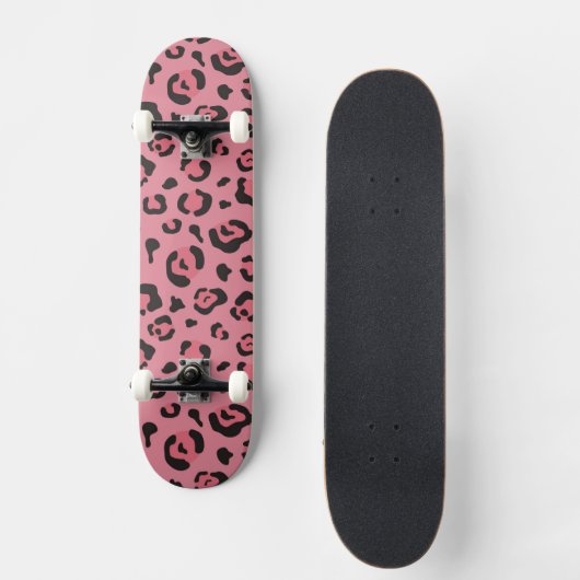 Illustratie van het roze leopard-dier skateboard (Voorkant)