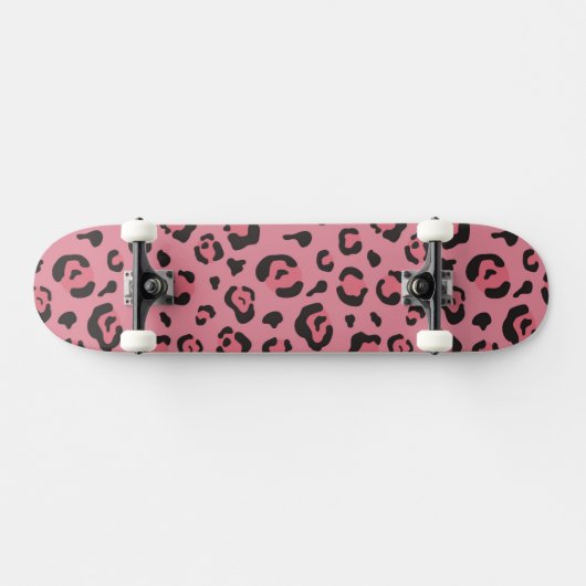 Illustratie van het roze leopard-dier skateboard (Horizontaal)