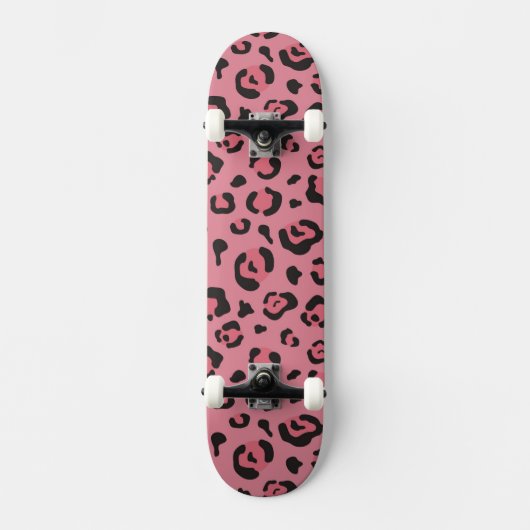 Illustratie van het roze leopard-dier skateboard (Voorkant)