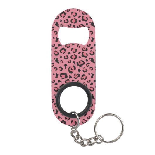 Illustratie van het roze leopard-dier sleutelhanger flessenopener (Achterkant)