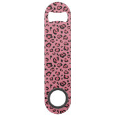 Illustratie van het roze leopard-dier speed flessenopener (Achterkant)