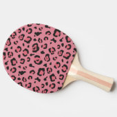 Illustratie van het roze leopard-dier tafeltennisbatje (Zijkant)