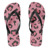 Illustratie van het roze leopard-dier teenslippers (Voetbed)