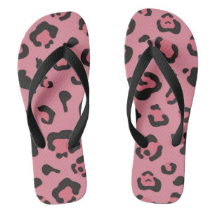 Illustratie van het roze leopard-dier teenslippers