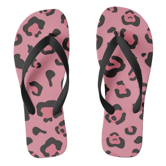 Illustratie van het roze leopard-dier teenslippers (Voetbed)