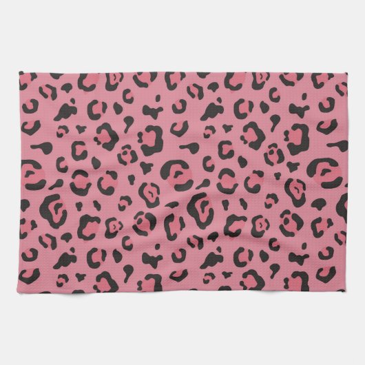 Illustratie van het roze leopard-dier theedoek (Horizontaal)