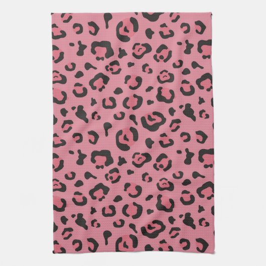 Illustratie van het roze leopard-dier theedoek (Verticaal)