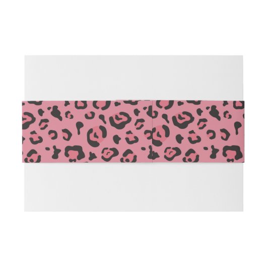 Illustratie van het roze leopard-dier uitnodigingen wikkel (Achterkant Voorbeeld)
