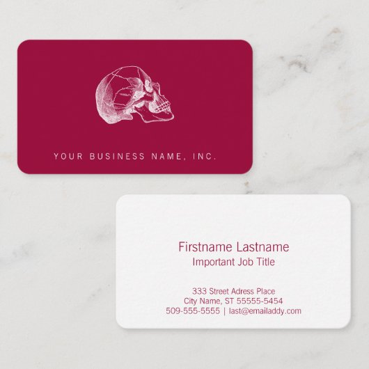 illustratie van het schedelprofiel visitekaartje (Voorkant / Achterkant)