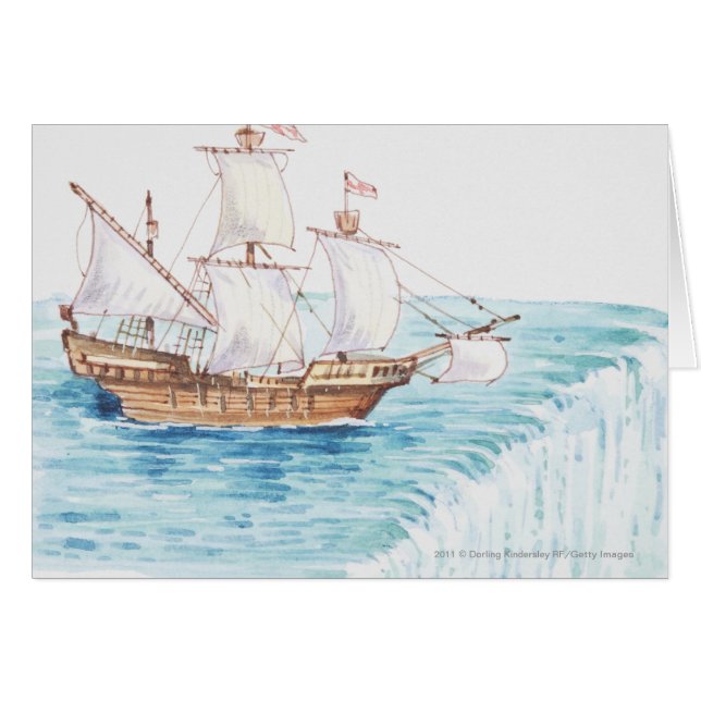 Illustratie van het schip dat de rand van de water (Voorkant Horizontaal)