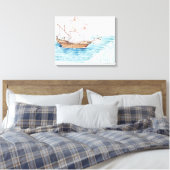 Illustratie van het schip dat de rand van de water canvas afdruk (Insitu (Slaapkamer))