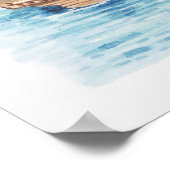 Illustratie van het schip dat de rand van de water poster (Hoek)