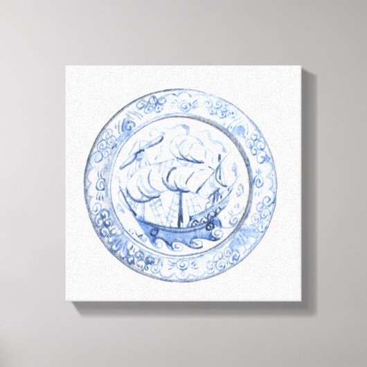 Illustratie van het schip op het bord Iznik uit de Canvas Afdruk (Voorkant)