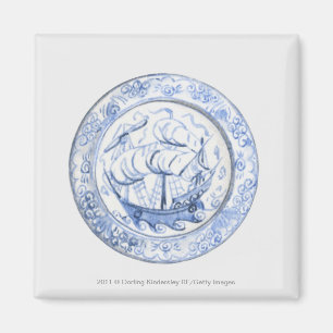 Illustratie van het schip op het bord Iznik uit de Magneet