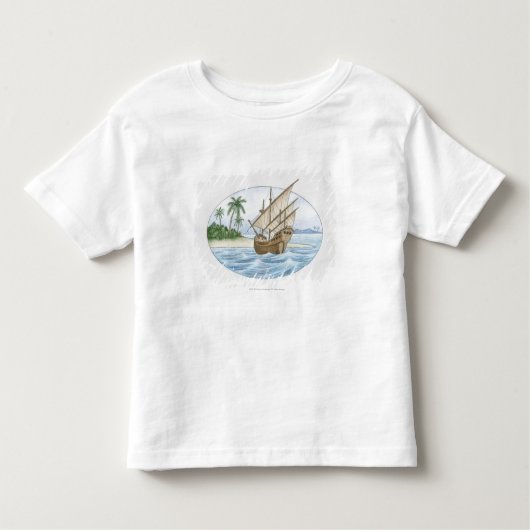 Illustratie van het schip van de 16e eeuw nabij he kinder shirts (Voorkant)