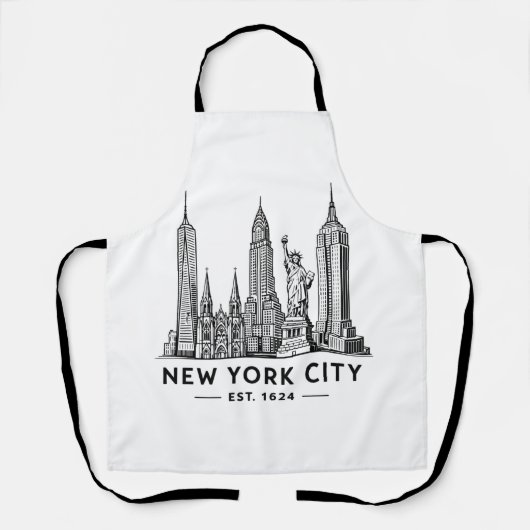 Illustratie van het silhouet van New York met het  Schort (Voorkant)