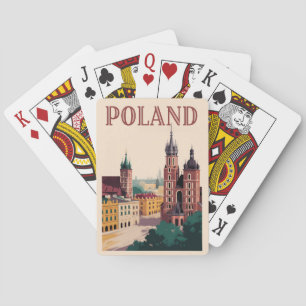Illustratie van het silhouet van Polen Reis Kunst Pokerkaarten