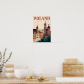 Illustratie van het silhouet van Polen Reis Kunst Poster (Keuken)