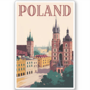 Illustratie van het silhouet van Polen Reis Kunst  Sticker
