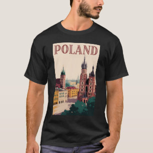 Illustratie van het silhouet van Polen Reis Kunst  T-shirt