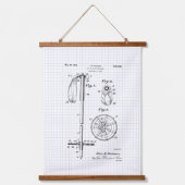 Illustratie van het Ski Pole-octrooi Hangend Wandkleed (Voorkant)