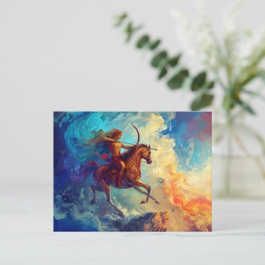 Illustratie van het sterrenbeeld Boogschutter Briefkaart (Staand voorkant)