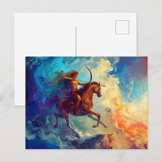 Illustratie van het sterrenbeeld Boogschutter Briefkaart (Voorkant / Achterkant)