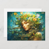 Illustratie van het sterrenbeeld Maagd Briefkaart (Voorkant / Achterkant)