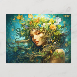 Illustratie van het sterrenbeeld Maagd Briefkaart