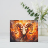 Illustratie van het sterrenbeeld Ram Briefkaart (Staand voorkant)
