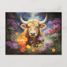 Illustratie van het Stier sterrenbeeld Briefkaart