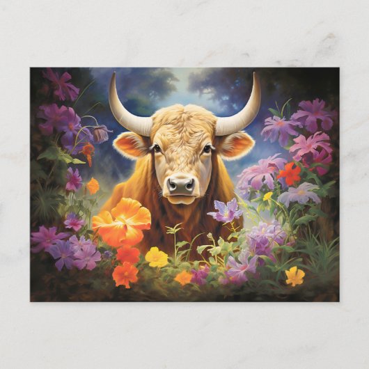Illustratie van het Stier sterrenbeeld Briefkaart (Voorkant)